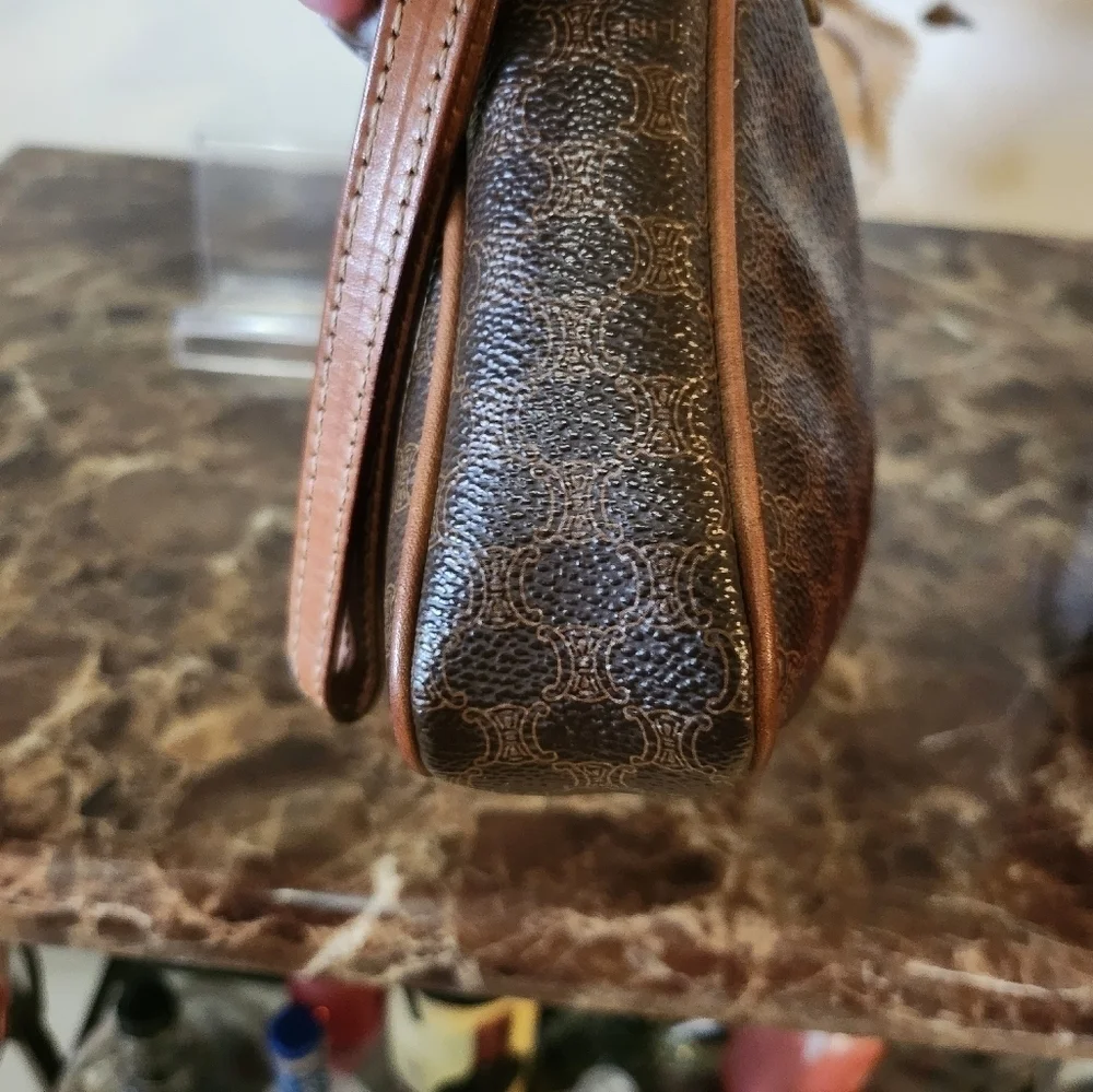 Vintage Dark Brown Leather Celine UNISEX Macadam Clutch bag - Picture 4 of 13